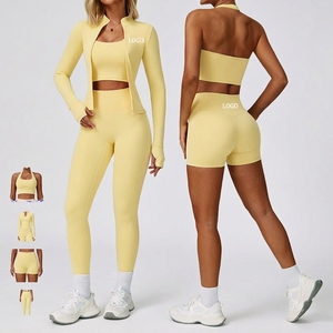 Conjunto Deportivo al por Mayor, Leggings, Chaqueta de Gimnasio, 3 Piezas, Ropa Deportiva, Chándal para Mujer, Conjunto de Yoga, Ropa para Mujer Personalizada - Product Image 4