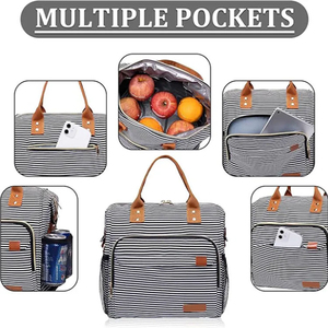 Custom Adult Women's Insulated Leakproof Large Lunch Tote Eco-Friendly Polyester Office Cooler Bag for Work Food Packing Lunch - Product Image 3