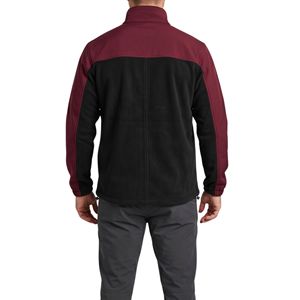 Veste Softshell Bicolore Bordeaux Épaisse Coupe-Vent Entièrement Zippée avec Poches Pratiques – Blouson Polaire Décontracté - Product Image 2