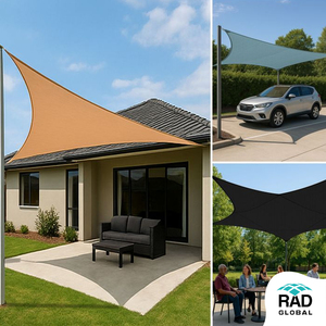 Voile d'ombrage triangulaire d'extérieur résistante aux UV pour jardin, auvent de terrasse, abri de voiture - Product Image 5
