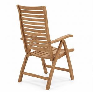 Silla de Jardín Plegable Moderna de Madera de Teca con Reposabrazos, Muebles de Patio Reclinables Portátiles para Playa, Balcón y Ocio - Product Image 3