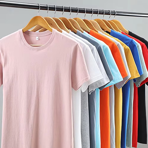 T-shirts personnalisés en gros, impression de logo, t-shirts teints en couleur unie, manches courtes, grandes tailles, col rond - Product Image 4