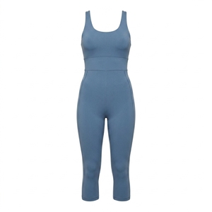 Vestido Deportivo de Compresión de Una Pieza para Mujer, Largo hasta la Pantorrilla, Espalda Cruzada, Cuello Cuadrado, Sin Mangas, Corto, de Punto de Spandex/Poliéster - Product Image 3
