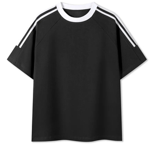 เสื้อยืดคอกลมแขนสั้นทรงปกติ ผ้าฝ้าย 100% 240GSM สีตามสั่ง ไหล่ตก พิมพ์โลโก้ได้ สไตล์สตรีท สำหรับผู้ชาย - Product Image 3