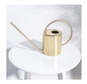 Luxueux or-mat petit acier galvanisé pot d'arrosage de plantes d'intérieur léger approvisionnement en gros - Product Image 1