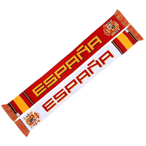 Écharpe de supporter de football de l'équipe d'Espagne, rayée rouge et jaune, avec emblème, écharpe de supporters de football, vente en gros - Product Image 3