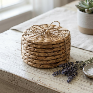 Handmade Natural <b>Woven</b> <b>Coaster</b> 4 Inch Round Eco Friendly Gift Souvenir Drink Mat Custom Packaging Bulk Orders - Product Image 1