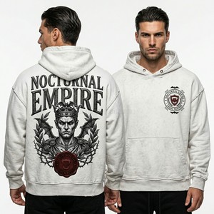 เสื้อฮู้ดซิปสีเทาชาร์โคลแบบมีซิป สไตล์สตรีทแวร์สำหรับผู้ชาย ผ้าฟลีซหนานุ่ม ทรงโอเวอร์ไซส์ จากโรงงาน - Product Image 4