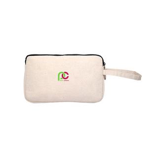 Pochette de maquillage portable en toile avec tissu durable imprimé de logo personnalisé pour le stockage cosmétique, les cadeaux et les événements promotionnels - Product Image 3