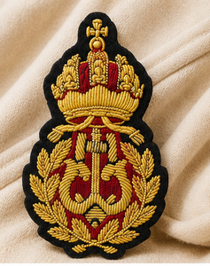 AUSTRIAN CAP BADGE High Quality Lace Embroidered Patch <b>Sew</b>-On Fabric Badge Circular Luxury Design for Garment - Product Image 2
