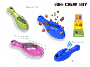 Jouet à mâcher couineur pour chien en TPR double couche en forme de <span class=keywords><strong>quilles</strong></span> de bowling, vente en gros |   Distributeur de friandises dentaires |   Usine de jouets à mâcher durables Tuff Chew Toy - Product Image 1
