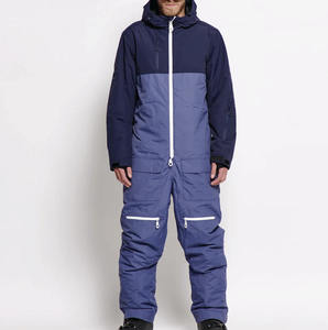 Combinaison de ski et de snowboard deux pièces pour homme et femme, coupe-vent, respirante, imperméable, fermeture éclair, 100% polyester - Product Image 1