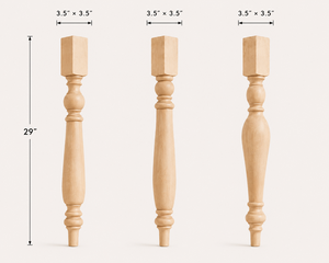 Pieds de table en bois massif, dessus carré, pieds de meubles en bois pour tables à manger, tables basses, bureaux, utilisation en extérieur et en intérieur - Product Image 2