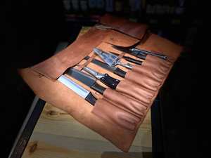 Bolsa Portacuchillos Profesional de Cuero Genuino Personalizada, a Prueba de Olores, con Gran Capacidad para Cuchillos de Cocina - Product Image 5