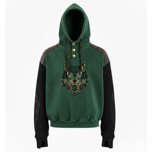 Sudadera Unisex de Algodón 100% con Estampado Digital de Placa de Circuito en la Manga, Sublimación de Alta Definición, Estilo Urbano con Capucha en Contraste - Product Image 1