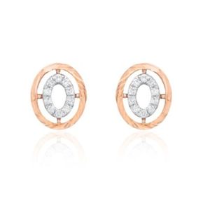 Pendientes contemporáneos de oro rosa con diamantes naturales para mujer, ajuste regular, elegantes, ligeros, joyería de moda - Product Image 1