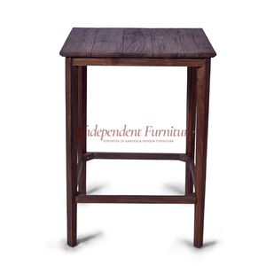 Table de bar en teck massif brun moderne, durable et écologique, idéale pour les bars à domicile, les salons et les hôtels. - Product Image 1
