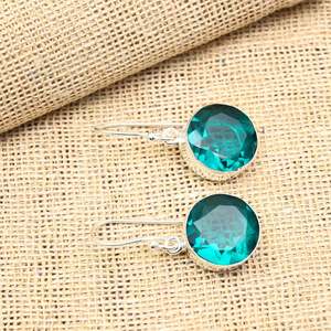 Pendientes de Plata de Ley 925 con Delicada Gema de Indicolita, Joyería Hecha a Mano con Indicolita, Regalo de Compromiso - Product Image 6