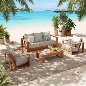 Juego de muebles de patio, sofá de madera de teca para exteriores, hecho en Indonesia - Product Image 1