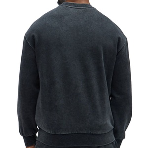 Sudadera Personalizada para Hombre, Estilo Vintage, Lavado Ácido, Cuello Redondo, Talla Grande, Felpa de Algodón Grueso, Estilo Casual, Holgada, Ropa Urbana, OEM - Product Image 2