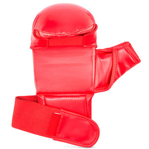 Guantes de Karate y Boxeo de Diseño Moderno con Logotipo Personalizado en Contraste de Color Negro y Rojo en Diferentes Tallas a Bajo Costo - Product Image 3