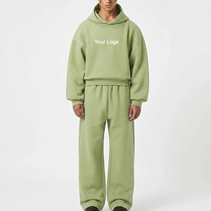 Conjunto Deportivo de 2 Piezas de Alta Calidad, 100% Algodón, a la Moda, Talla Grande, Sudadera con Capucha Gruesa, Ropa de Invierno, Superventas - Product Image 4