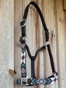 Harnais pour cheval en cuir véritable perlé de haute qualité et confort, boucle en laiton, durable, portable, entièrement réglable, style western - Product Image 4
