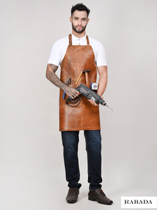 Delantal de soldadura de cuero Hecho de cuero genuino Venta directa multiusos Delantal de cocina de gran tamaño personalizable logotipo personalizado - Product Image 6