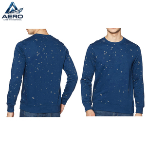 Sudadera de Felpa Francesa para Hombre al por Mayor, con Logotipo Personalizado, Estampado de Puntos Azules, Corte Regular, Cuello Redondo, Sudaderas para Hombre - Product Image 4