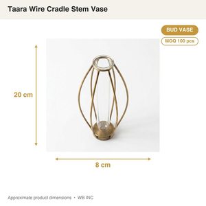 Antique Brass Iron Stem <b>Vase</b> 8cm Open Cage Handmade <b>Bud</b> Holder For Wedding Hotel Table Decor Supply - Product Image 4