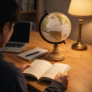 ARTISTIC CRAFTS Globo Terráqueo de Escritorio Premium con Base de Madera |   Globo Terráqueo de Aluminio y Plástico para Decoración de Escritorio de Oficina, Sala de Estudio - Product Image 4