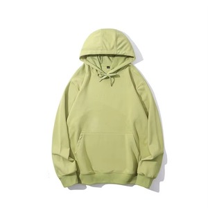Sweat-shirt à capuche unisexe vert pastel en molleton de coton épais avec poche kangourou et ajustement réglable - Product Image 1
