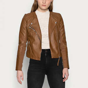 Veste en cuir d'agneau pour femme, design personnalisé, création de votre propre logo, imperméable, coupe-vent, écologique, OEM personnalisable - Product Image 1