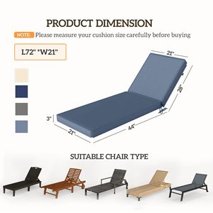 Cojines Azules Cómodos para Silla de Patio con Respaldo y Lazos, Almohadas y Cojines para Exteriores - Product Image 3