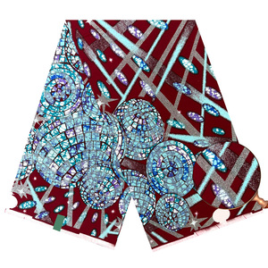Nouveau Tissu Coton Ciré Africain Mode 2026 de Haute Qualité Grand Super Pailleté Imprimé <span class=keywords><strong>Doré</strong></span> <span class=keywords><strong>Pagne</strong></span> pour Robe de Mariée - Product Image 6