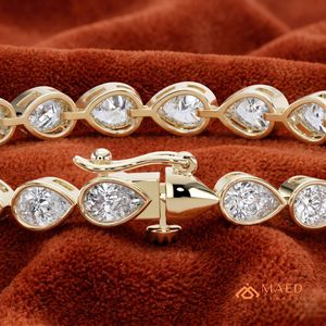 Pulsera de Moissanita con Corte Pera y Redondo para Mujer, Tono Oro 18K, Joyería de Lujo, Regalo - Product Image 2