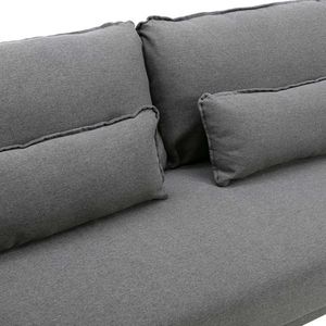 Divano componibile moderno grigio con braccioli arrotolati per soggiorno domestico con 2 cuscini - Product Image 6