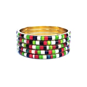 Conjunto de Brazaletes Étnicos de Coral Rojo para Mujer, Chapados en Oro, Joyería Tradicional India - Product Image 5
