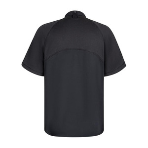 Veste de chef professionnelle à manches courtes, couleur personnalisée, impression numérique de haute qualité, fermeture éclair sur le devant, uniforme unisexe pour restaurant et bar - Product Image 2
