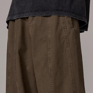 Jean en denim ample pour homme style vintage, coupe décontractée, noir délavé, pantalon baggy, mode streetwear - Product Image 3
