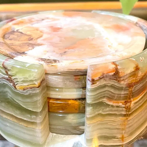 OEM Luxury <b>Marble</b> Onyx Modern Kitchen Coasters & Mats Set with Holder-Big Slab Durable Eco-Friendly - Product Image 6