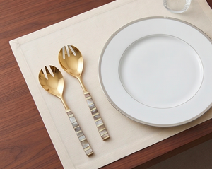 Cuillères de service dorées avec incrustation de nacre, manche long, ustensiles modernes, compatibles lave-vaisselle, pour la cuisine - Product Image 3