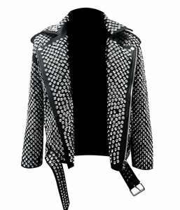 Veste en cuir véritable pour homme, style hip-hop, de haute qualité, marron, veste de motard, fabricant OEM ODM, vente directe d'usine - Product Image 2