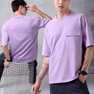 เสื้อยืดโอเวอร์ไซส์คอกลมสไตล์มินิมอลสำหรับผู้ชาย เสื้อผ้าลำลองผ้าฝ้ายระบายอากาศ เสื้อยืดโอเวอร์ไซส์สำหรับฤดูร้อน - Product Image 4