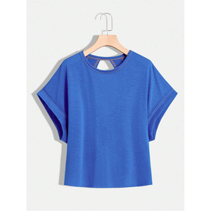 Camisetas de Verano a la Moda con Estampado a Cuadros, 100% Algodón Transpirable, Manga Raglán, Cuello Redondo, Estilo Urbano, con Logotipo Personalizado para Mujer - Product Image 2