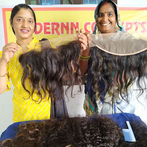 Indien aucun rejet 8-32 pouces tressage cheveux cuticules disposés 13*6 frontal ondulé un Doner pas cher naturel noir cheveux humains - Product Image 4