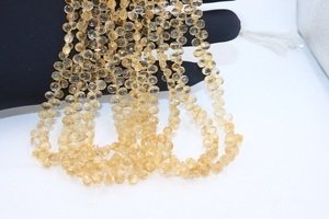 Best Quality Citrine Faceted Drop Shape Beads 4-5 MM, 16 Inch Strand For Jewelry Making - Product Image 1