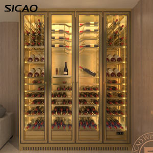 SICAO OEM قبو نبيذ مخصص جودة عالية مثبتة على الحائط تصميم مختلف الأحجام عرض شريط خزائن - Product Image 3