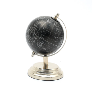 Escultura de Globo Terráqueo Contemporánea de Metal Plateado, Centro de Mesa Moderno para Sala de Estar, Oficina, Decoración del Hogar, Marca PHC - Product Image 2
