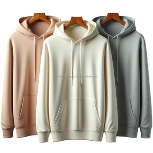 เสื้อสเวตเตอร์แบบสวมหัวมีฮู้ดผ้าขนแกะ100% โอเวอร์ไซส์สำหรับผู้ชายเสื้อสเวตเตอร์แบบสวมหัวแขนยาวมีกระเป๋าให้ความอบอุ่นสำหรับมือ - Product Image 1